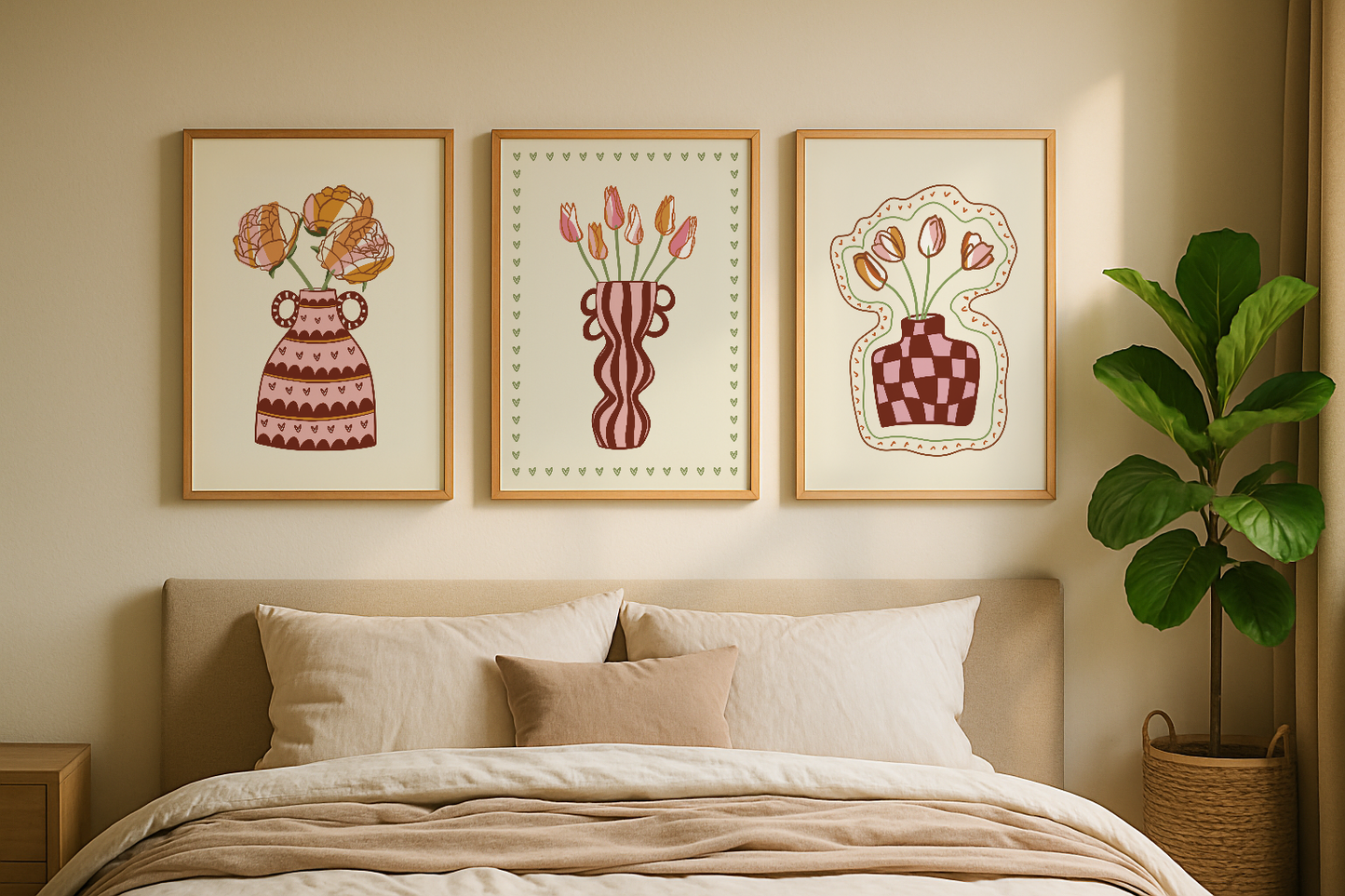 Set of 3 Flower Vase Print Bundle