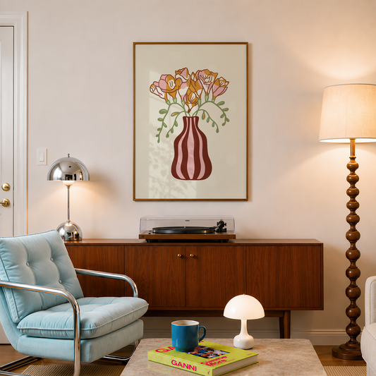 Freesias Vase Print