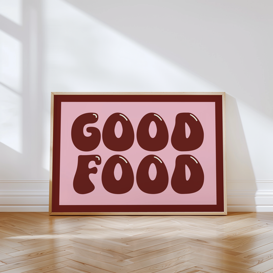 Good Food Typography Print in Red