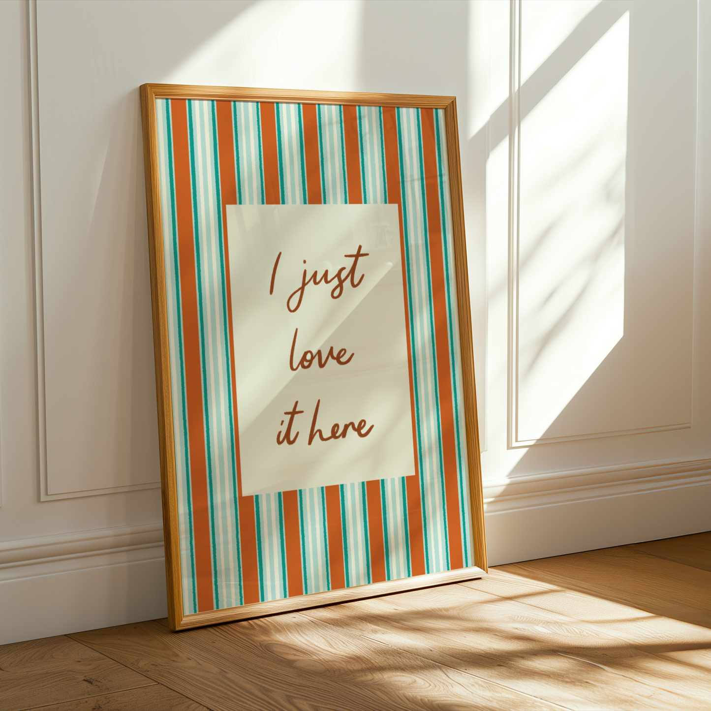 I Just Love It Here Striped Print