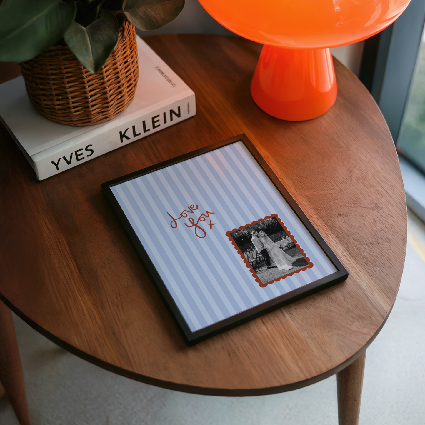 Custom Photo 'Love You' Striped Print