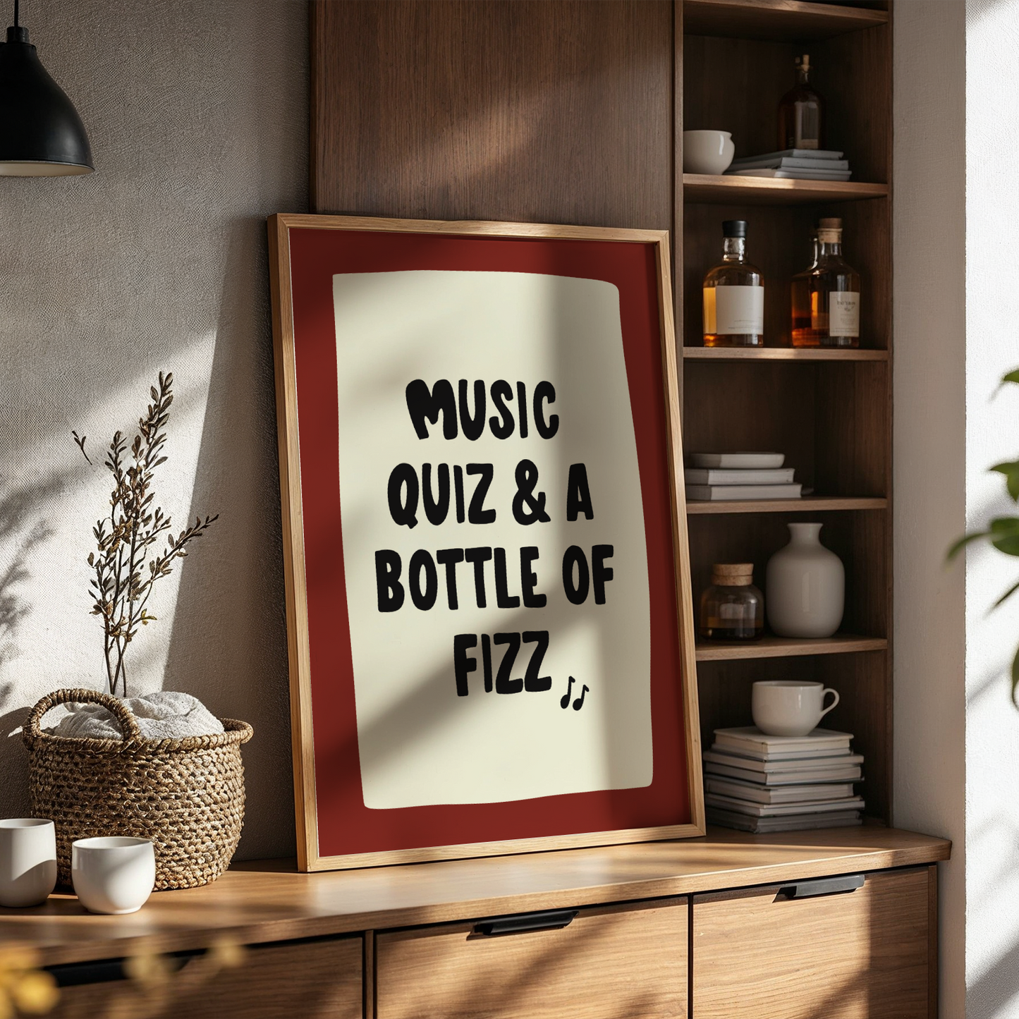 Music Quiz & a Bottle of Fizz Print