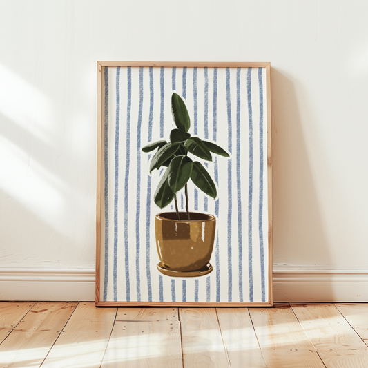 Striped Rubber Plant Print
