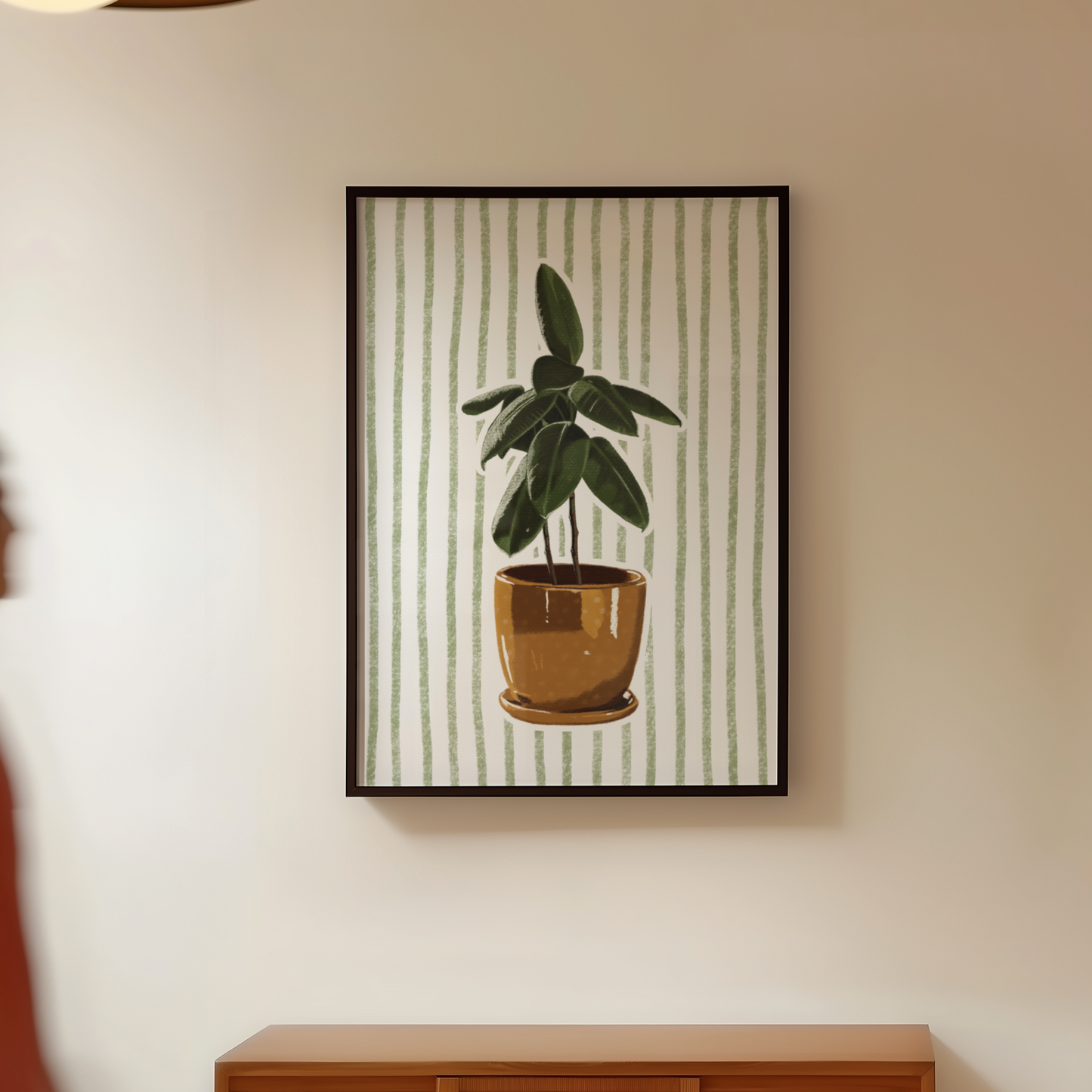 Striped Rubber Plant Print