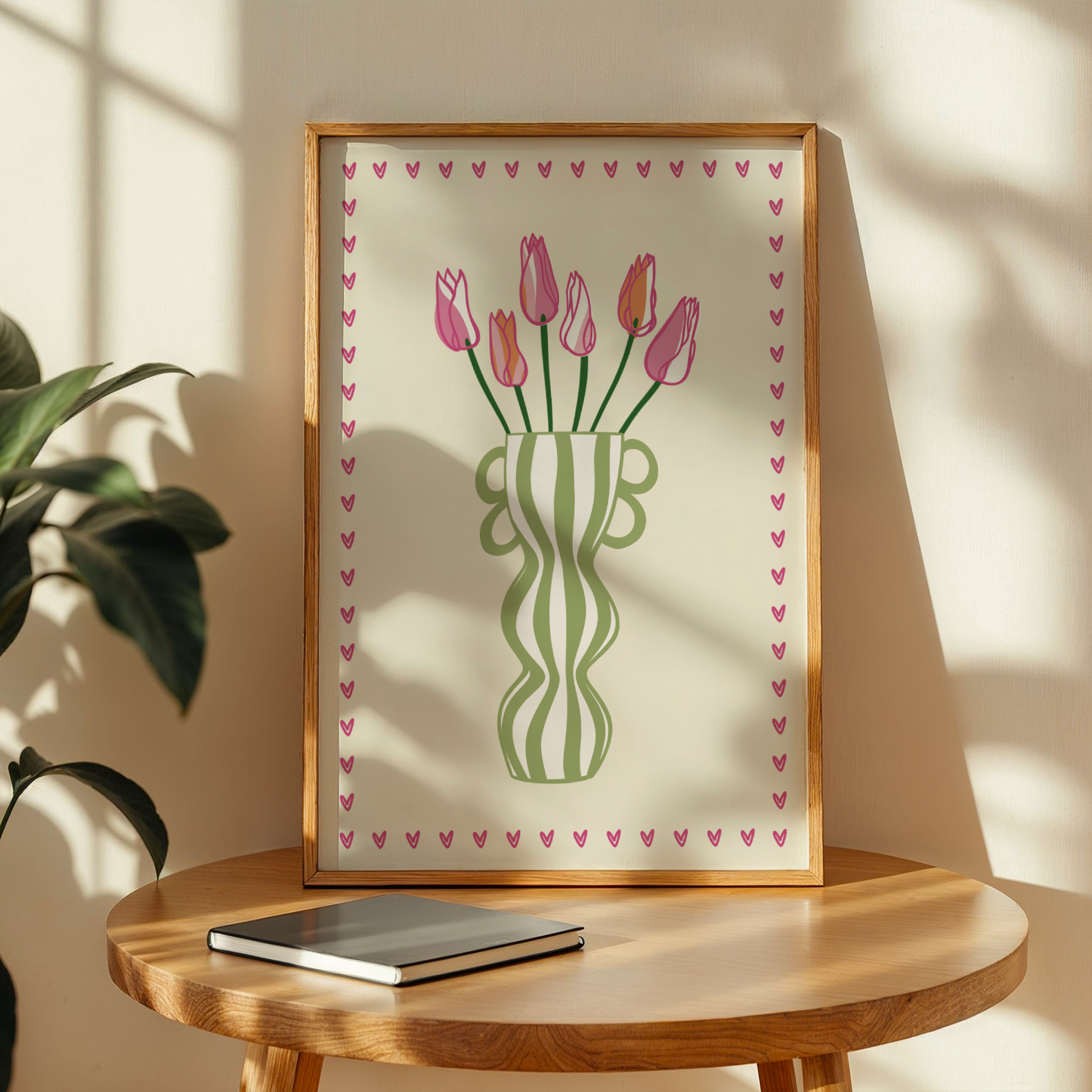 Striped Tulip Vase Print