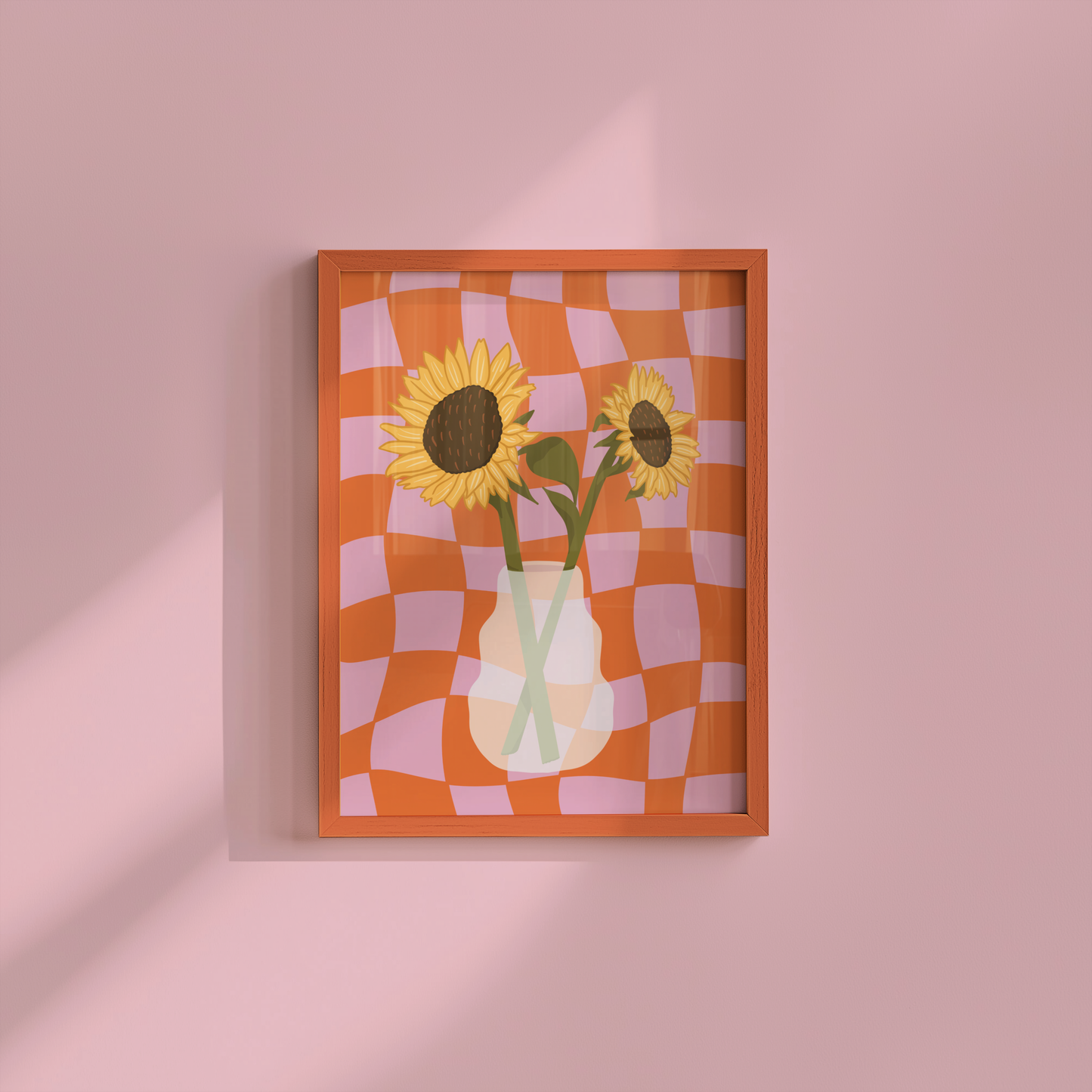 Sunflower Vase Print in Orange
