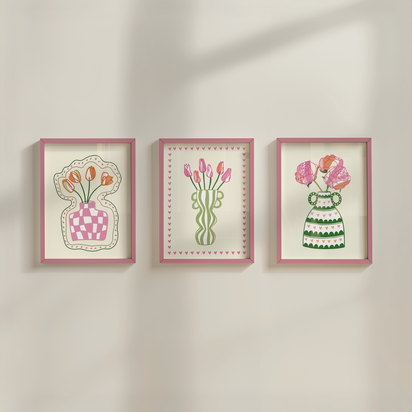 Set of 3 Flower Vase Print Bundle