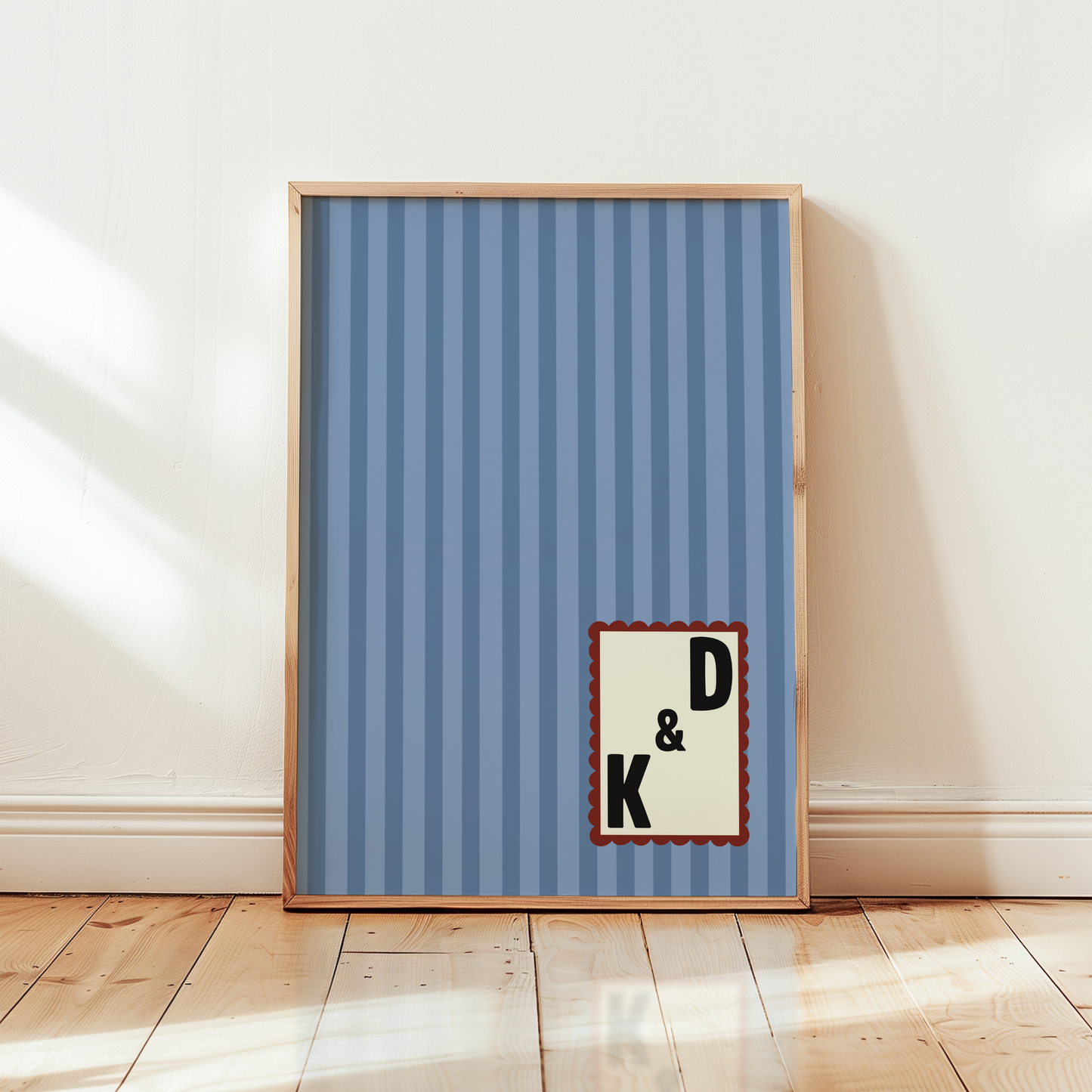 Custom Initials Striped Print