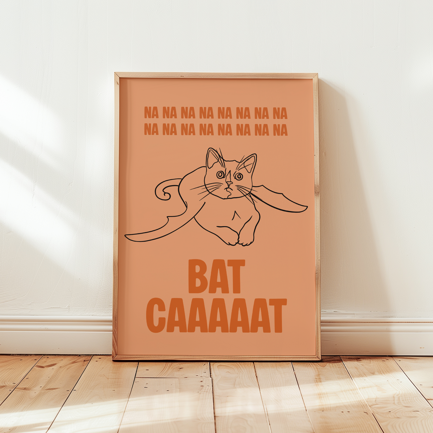 Bat Cat Halloween Print