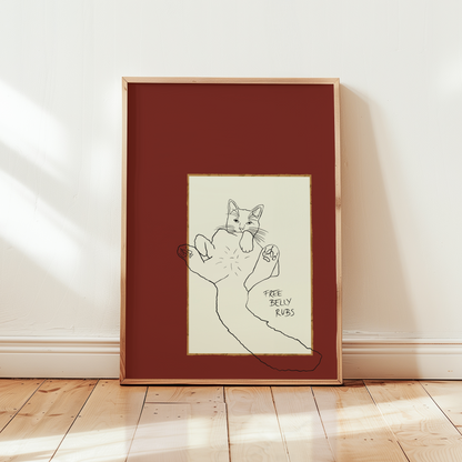 Cat Print - Free Belly Rubs