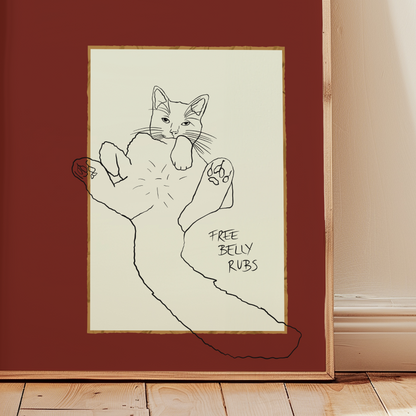 Cat Print - Free Belly Rubs