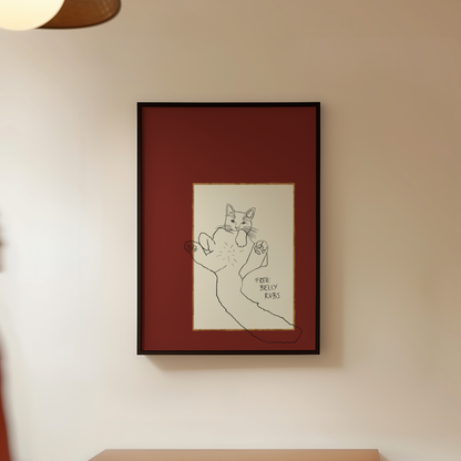 Cat Print - Free Belly Rubs