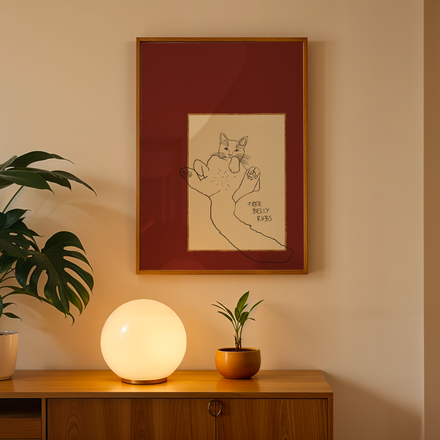 Cat Print - Free Belly Rubs