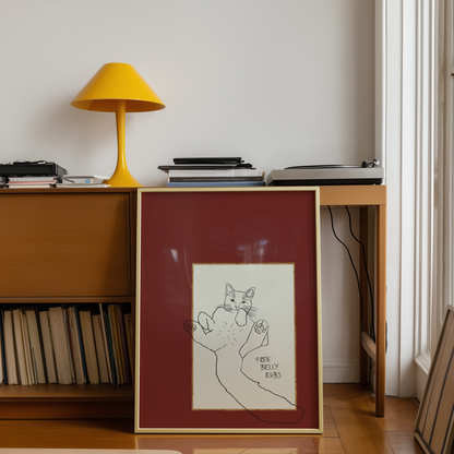 Cat Print - Free Belly Rubs