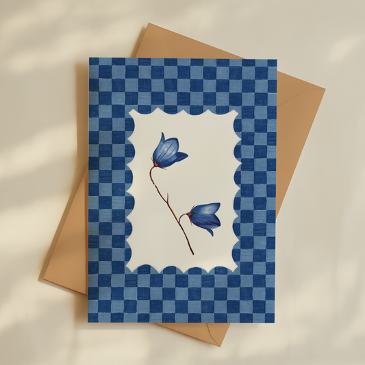 Bluebell Checkered Greetings Card