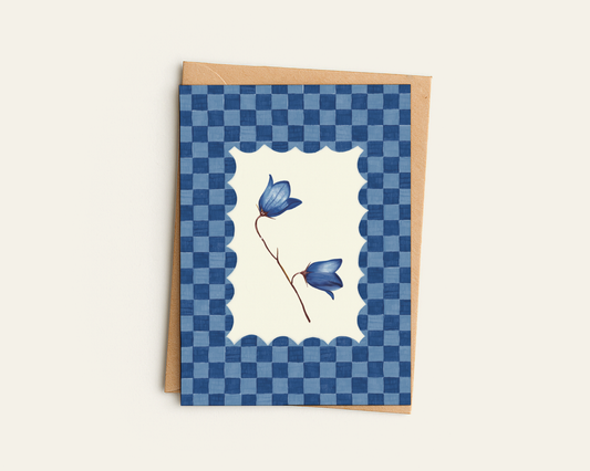 Bluebell Checkered Greetings Card