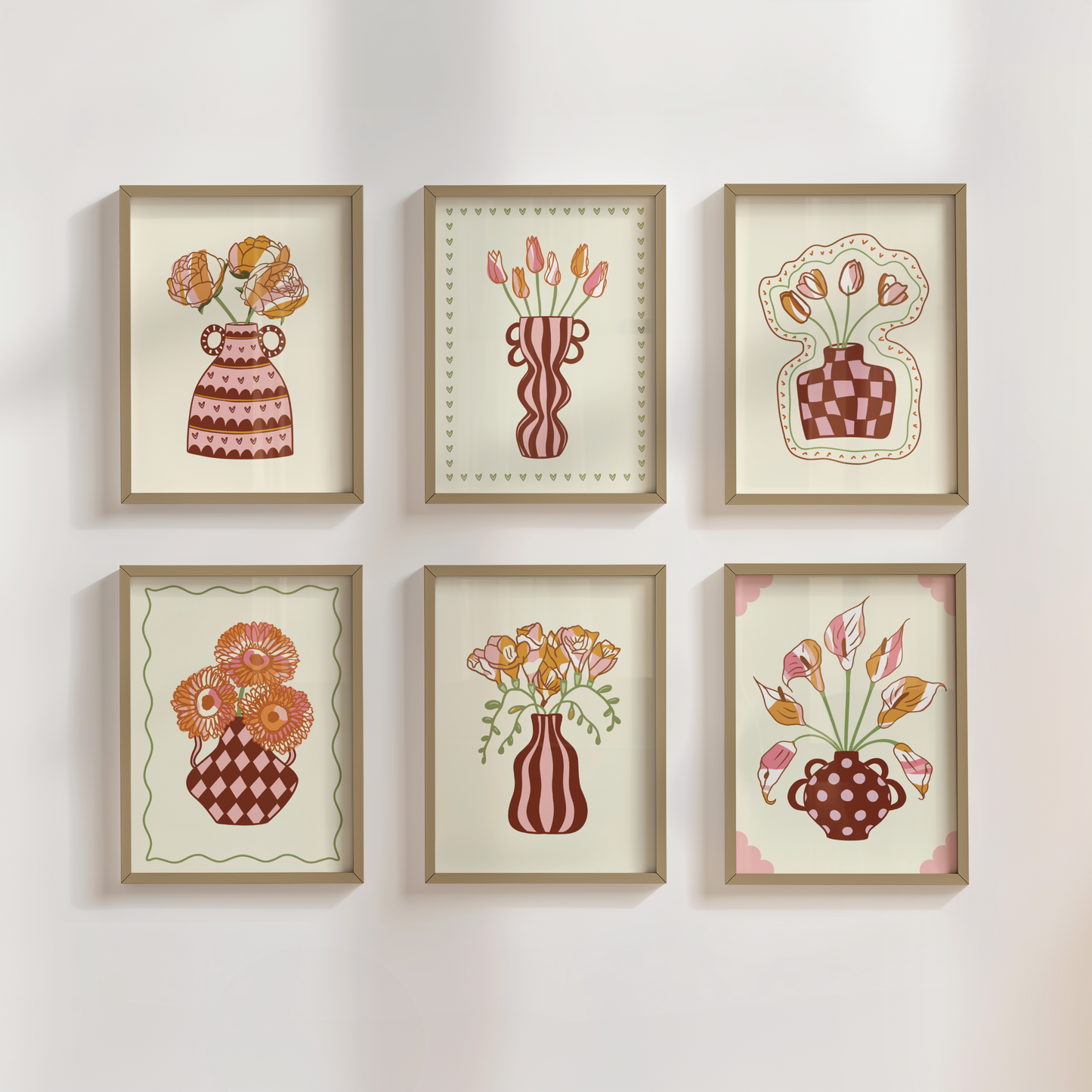 Set of 6 Flower Vase Print Bundle