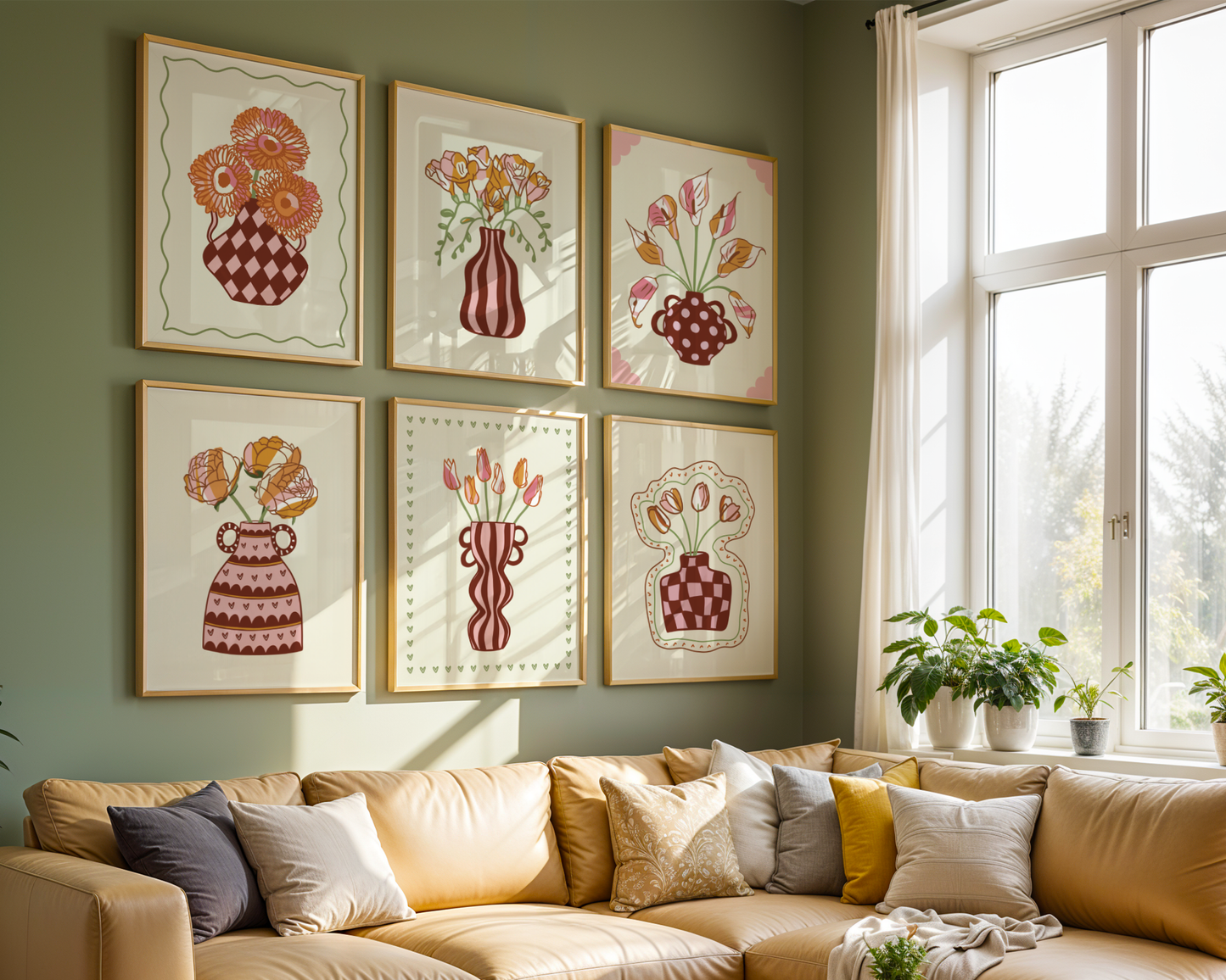 Set of 6 Flower Vase Print Bundle
