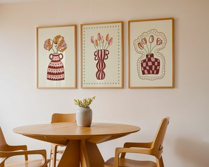 Set of 3 Flower Vase Print Bundle