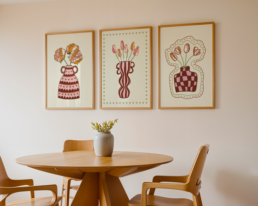 Set of 3 Flower Vase Print Bundle