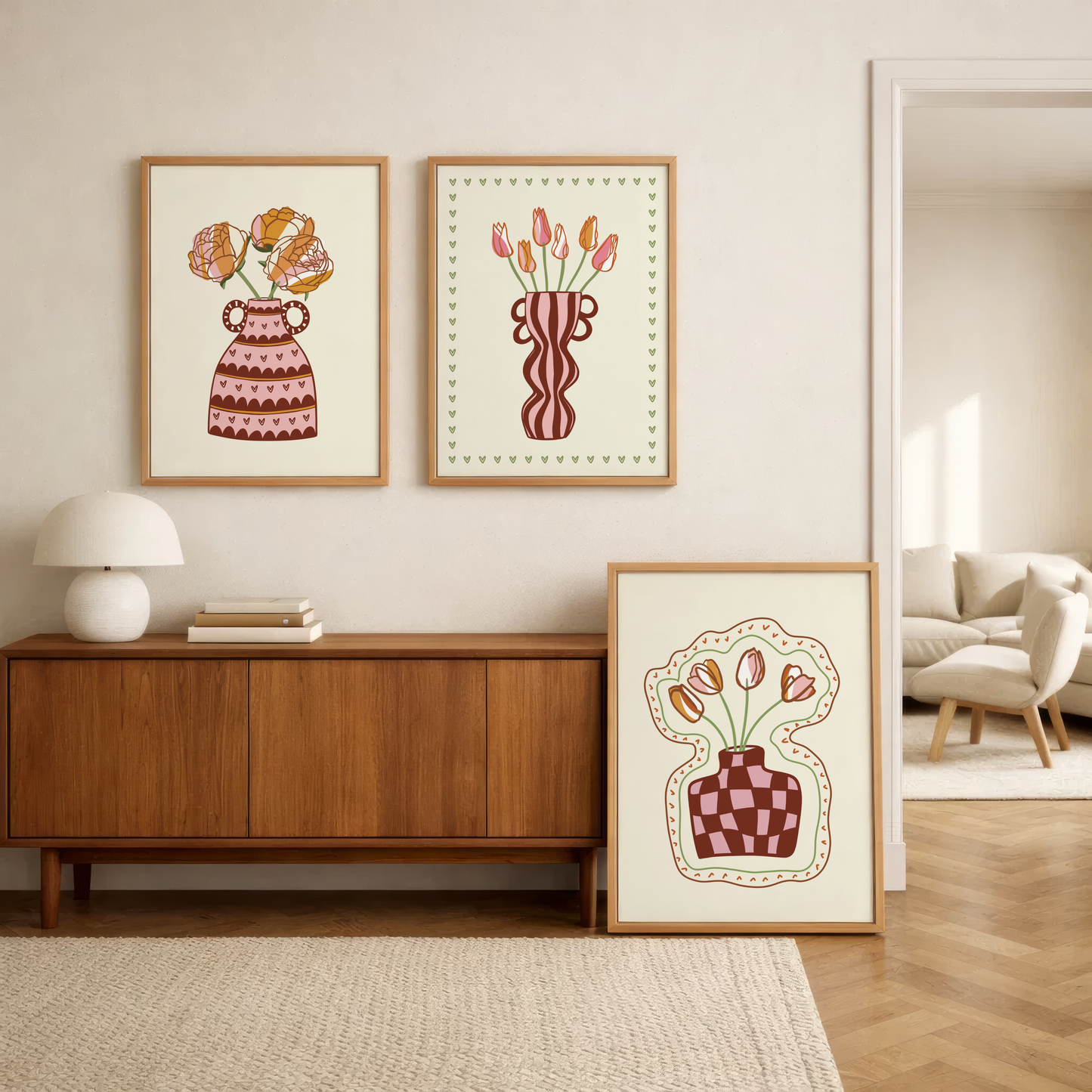 Set of 3 Flower Vase Print Bundle
