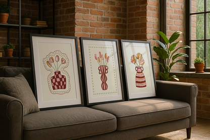 Set of 3 Flower Vase Print Bundle