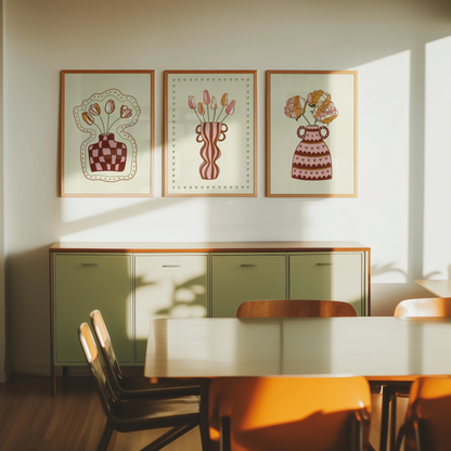 Set of 3 Flower Vase Print Bundle