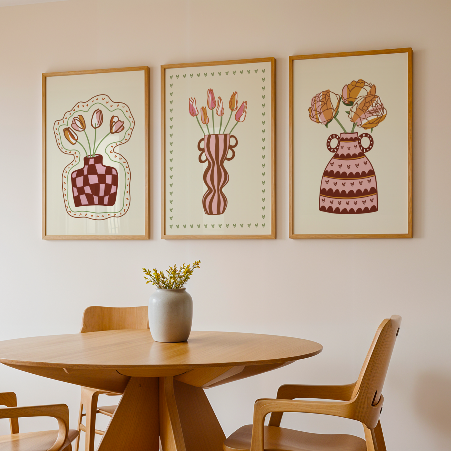 Set of 3 Flower Vase Print Bundle