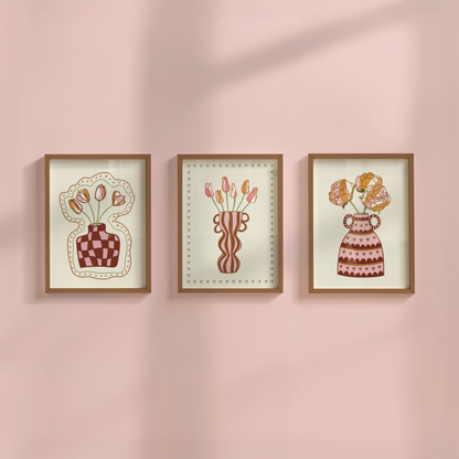 Set of 3 Flower Vase Print Bundle
