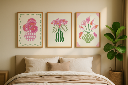 Set of 3 Flower Vase Print Bundle