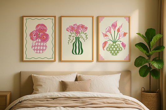 Set of 3 Flower Vase Print Bundle