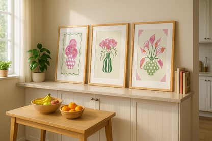 Set of 3 Flower Vase Print Bundle