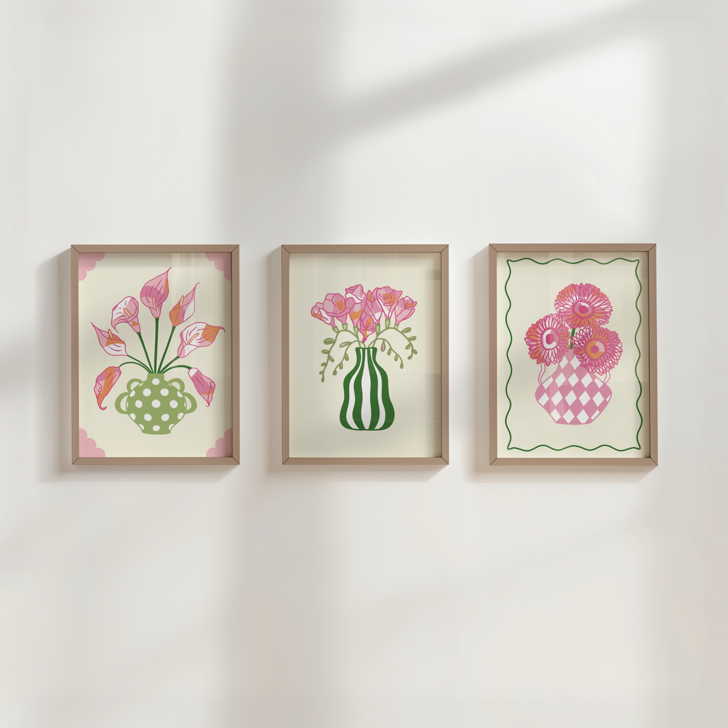 Set of 3 Flower Vase Print Bundle