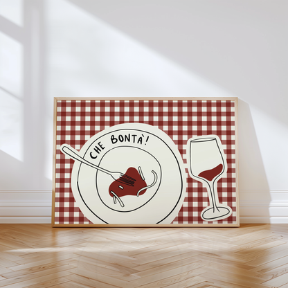 Che Bontá Pasta and Wine Print