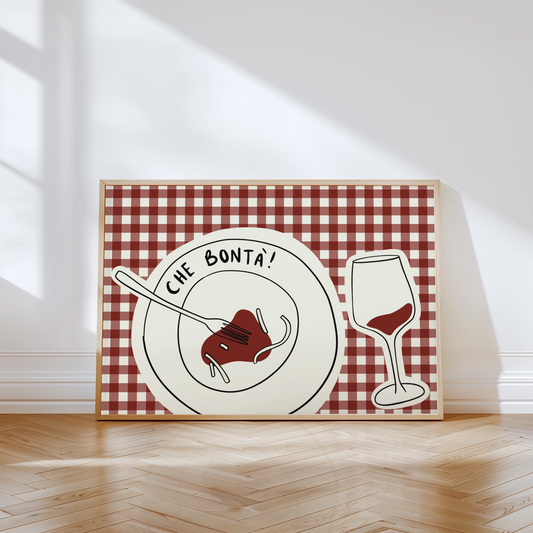 Che Bontá Pasta and Wine Print
