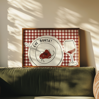 Che Bontá Pasta and Wine Print