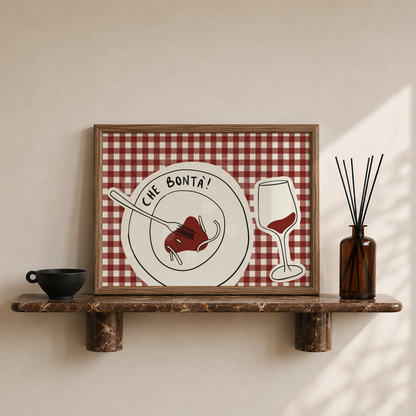 Che Bontá Pasta and Wine Print