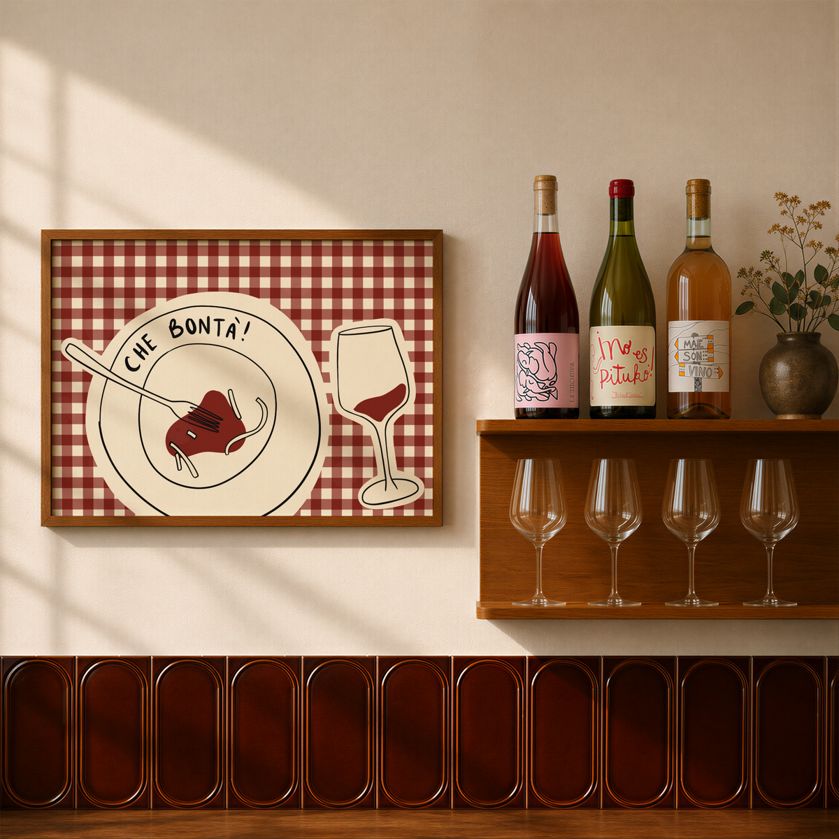 Che Bontá Pasta and Wine Print
