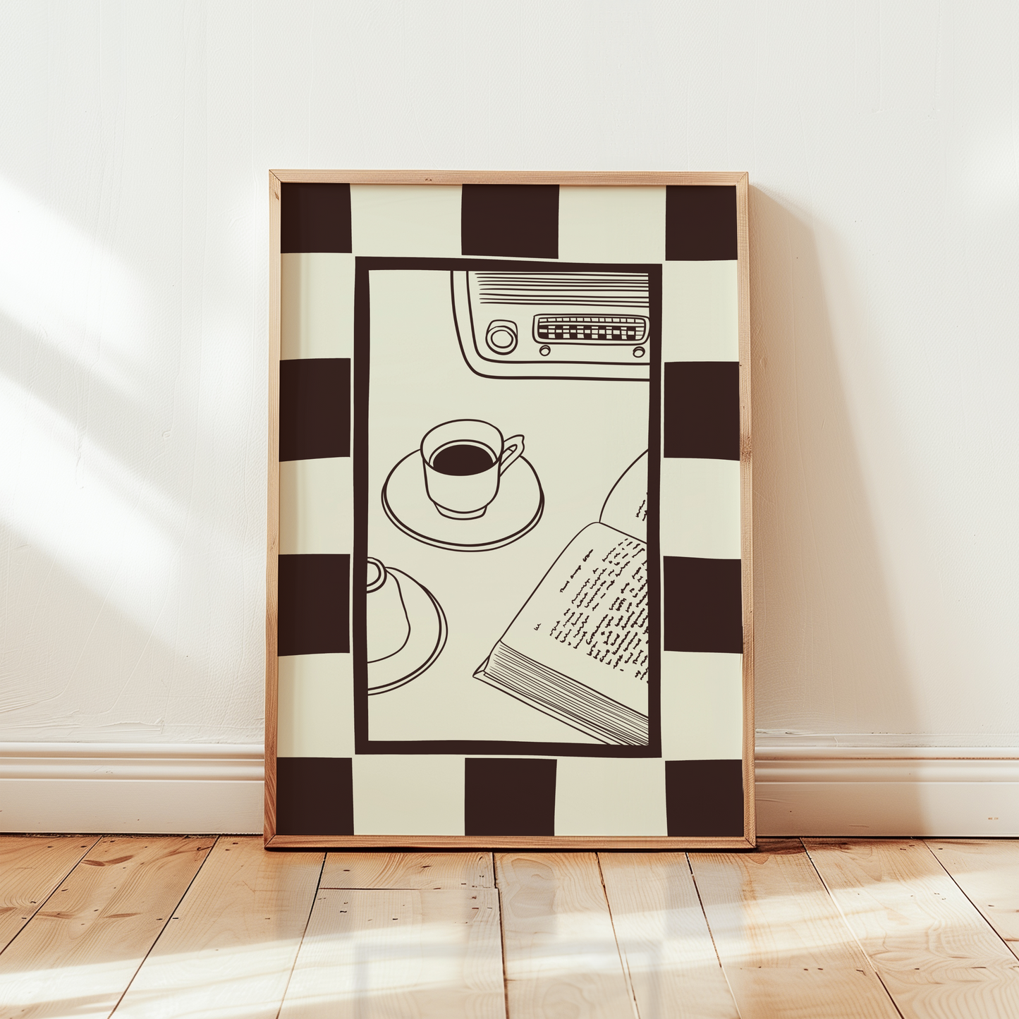 Coffee Book and Music Print
