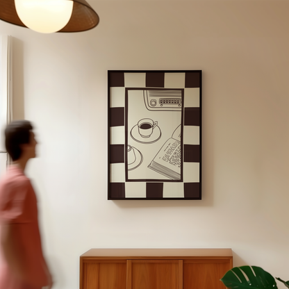 Coffee Book and Music Print