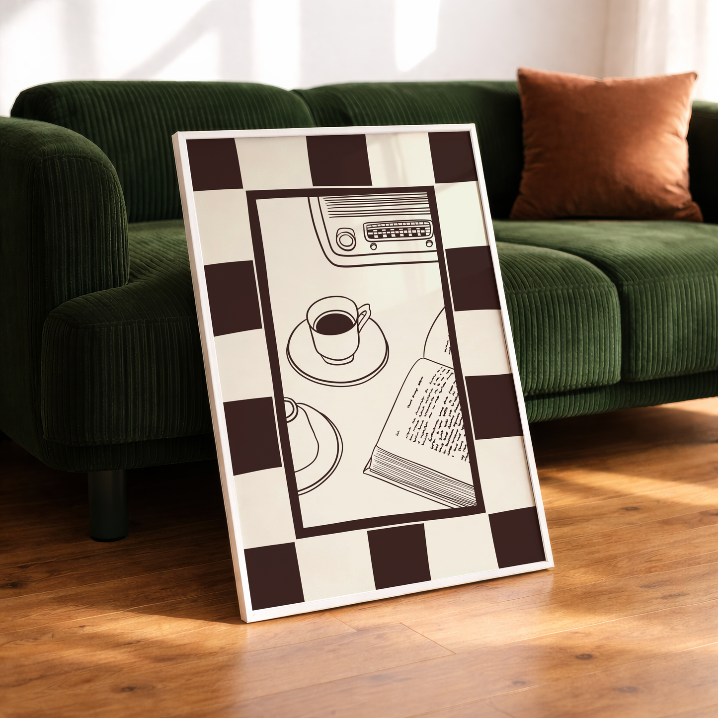Coffee Book and Music Print