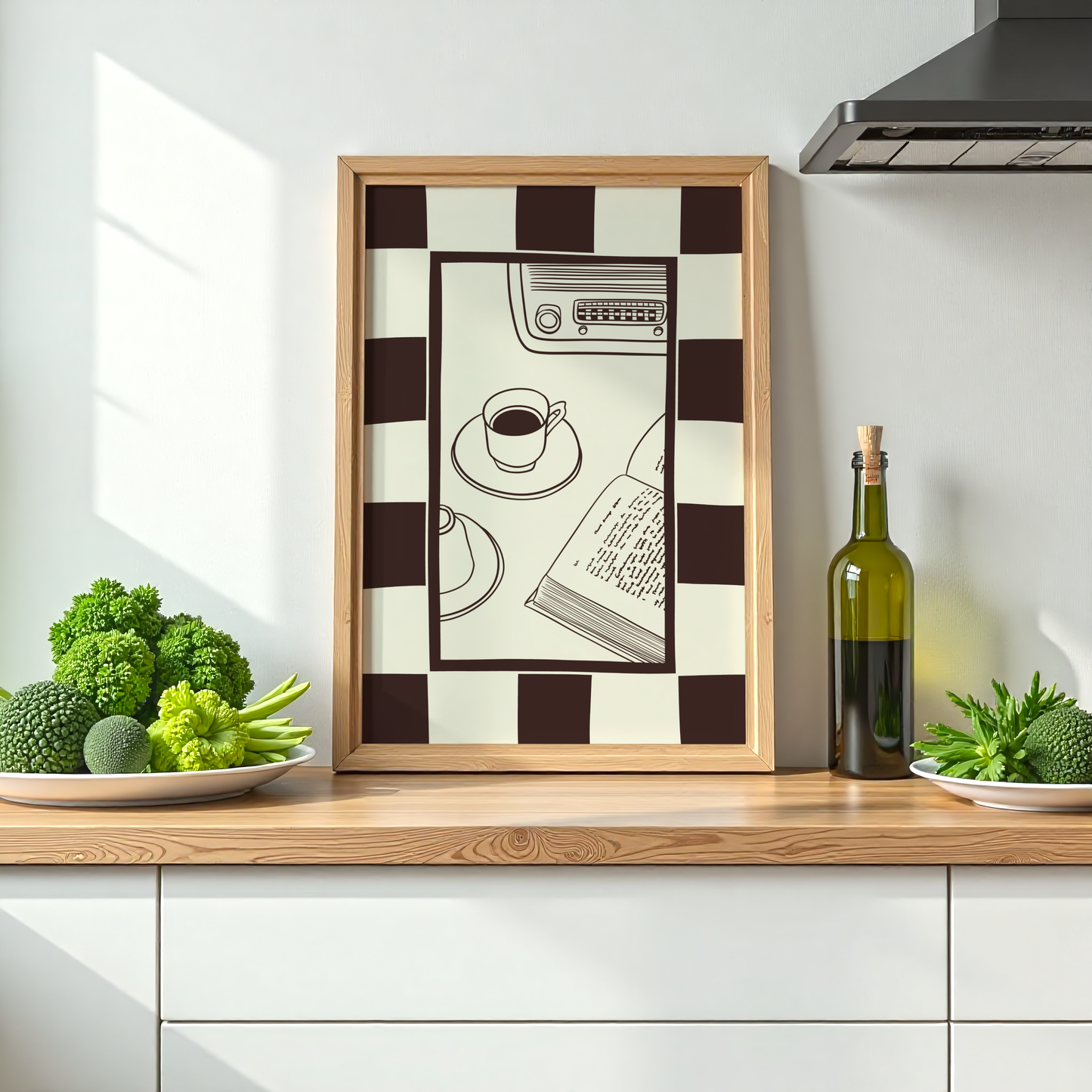 Coffee Book and Music Print