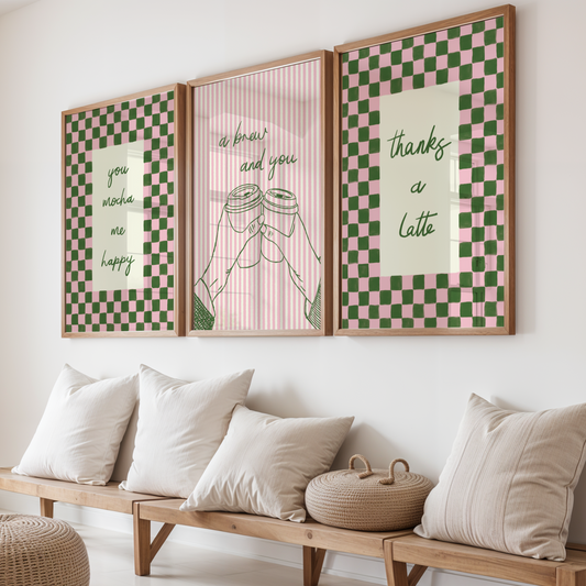 Set of 3 Coffee Print Bundle