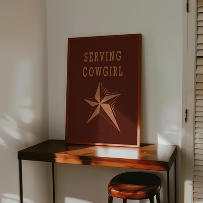 Serving Cowgirl Print