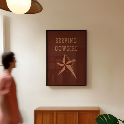 Serving Cowgirl Print