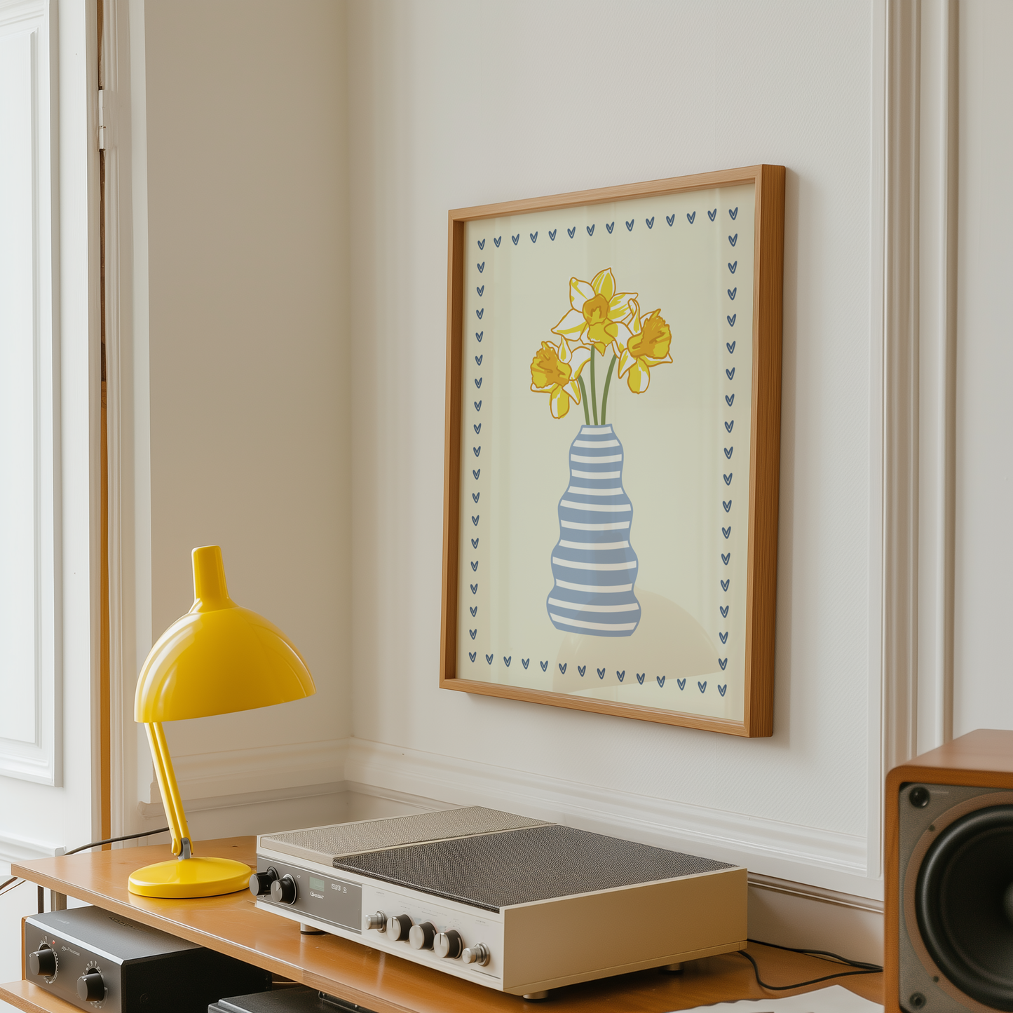 Striped Daffodil Vase Print