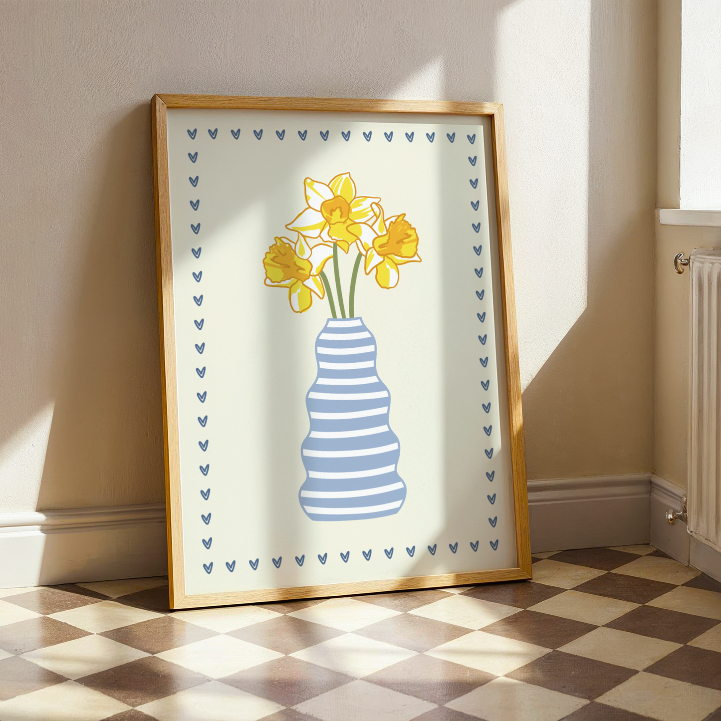 Striped Daffodil Vase Print