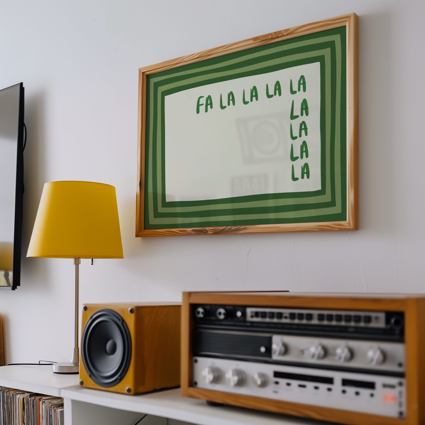 Fa La La Striped Christmas Print