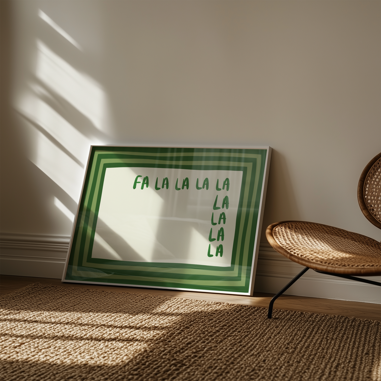 Fa La La Striped Christmas Print