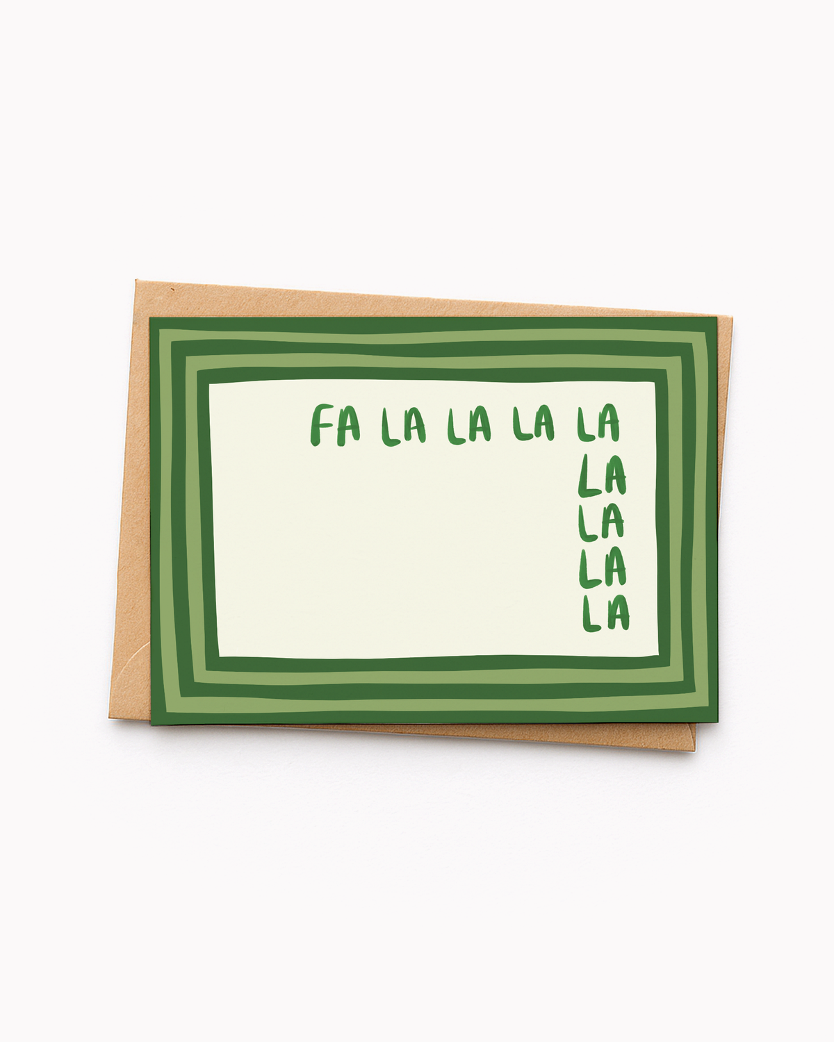 Green 'Fa La La' Christmas Greetings Card